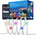 ASAHOM Permanent Outdoor Lights Pro S108F, 400FT with 288 RGBCW LEDs, WLED Integration, AI Lighting, 30000 Lighting Effect Combinations, IP67 Waterproof for Halloween Christmas Daily Decor, White