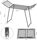 APEXCHASER Clothes Drying Rack Foldable, Large Drying Rack Clothing, Winged Laundry Rack Folding Indoor Outdoor, Metal Clothes Airer for Bedding Towel Sweater Heavy Duty, 68.9" X 23.6" X 41.3", Black