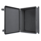 Iron Forge Cable Waterproof Junction Box - Outdoor Enclosure - Boxes with Mounting Plate, Wall Brackets, Hinged Black Panel Cover - IP65-15x11x6 Inch
