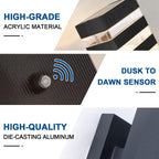 Dusk to Dawn Sensor Outdoor Wall Lights Up Down Porch Lights Modern Exterior Light Fixtures Photocell Waterproof Black Aluminum Housing for Front Porch, Patio, Garage (Use Two E26 Bulbs)