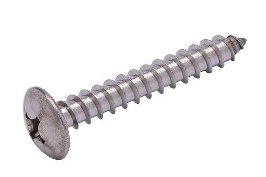 No. 12 x 1-1/2" Stainless Truss Head Phillips Wood Screw, (25 pc), 18-8 (304) Stainless Steel Sheet Metal Screws, Type A Point, Plain Finish by Bolt Dropper