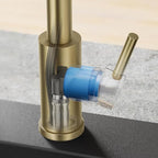 Smart Kitchen Faucet, 3 Modes Pull Down Sprayer, Smart Touch On Sensor Activated, Ceramic Disc Valve, 360-Degree Rotation, 1 or 3 Hole Deck Plate. 20-Year Warranty. (KW-62J, Brushed Gold)