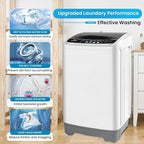 Nictemaw Portable Washing Machine, 17.8Lbs Portable Washer 2.4 Cu.ft Full Automatic Washing Machine with 10 Programs 8 Water Levels, LED Display, Drain Pump, Ideal for Apartment, Home, RVs