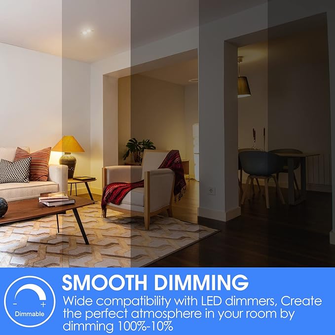 E ENERGETIC LIGHTING Dimmable LED Light Bulbs, 60W Equivalent, Cool White 4000K, 8-8.5W 800 Lumens LED Bulbs, E26 Base Standard Light Bulbs, ETL Listed, 20 Packs