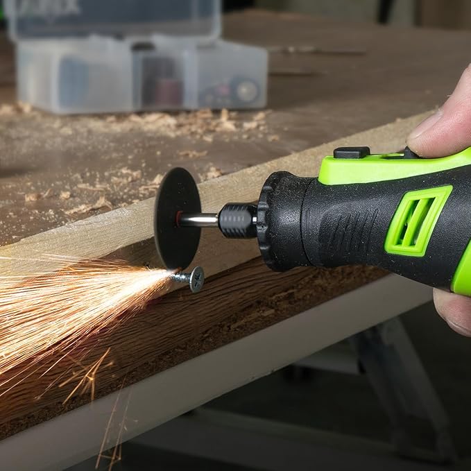 PHALANX 8V Cordless Rotary Tool Kit, 2.0 Ah Battery Rechargeable Rotary Tool with 73pcs Accessories, 5-Speed LED Light, Idea for Sanding, Carving, Polishing, Engraving, Wood Carving, Pet Grooming