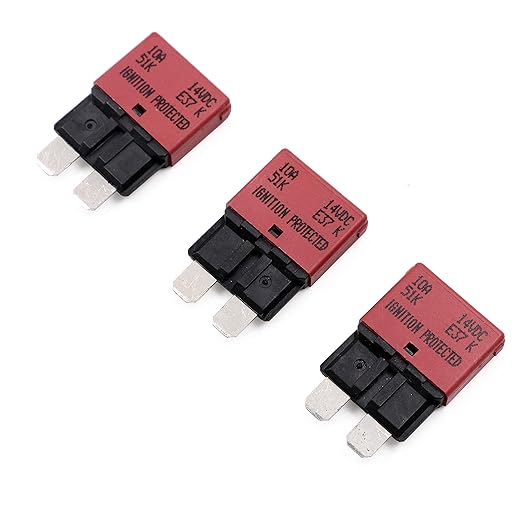 12V 10 Amp Auto Reset Fuse Circuit Breaker ATO ATC Low Profile E37- UL Certified 10A Blade Self-Resetting Breakers Fuses 12 Volt DC for Car, Truck, RV, Automotive, Solar, Marine - 3 Pack