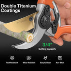 VIVOSUN 8" Bypass Pruning Shears for Gardening, Heavy-Duty Garden Scissors, Ultra Sharp Pruners with 3/4 in. Cut Capacity, Garden Clippers for Pruning