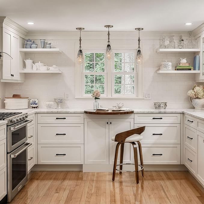 6 Pack 8-1/2 Inch Length|7-1/2 inch(192mm) Hole Center Matte Black Kitchen Cabinet Handles, Cabinet Pulls Kitchen Cabinet Hardware, Cupboard Pulls, Drawer Handles