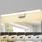 Brushed Nickel Vanity Light 31.5", 24W LED Dimmable Bathroom Light Bar with Adjustable Angle & 5CCT – Modern Long Wall Fixture for Bathroom, Powder Room, Bedroom, Apartment, Hotel