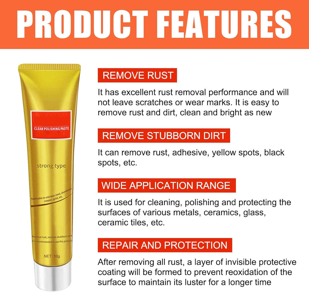 Instashine Metal Polish Cream, Ultimate Metal Polish Cream, Fixini All Metal Polish Cream, Instashine Metal Polish, Ultimate Metal Polishing Cream for Stainless Steel/Aluminum/Brass/Copper (3Pcs)