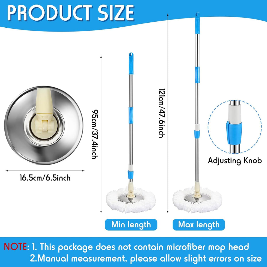 Spin Mop Replacement Handle 360 Degree Spin Mop Pole Handle Replacement Rotating Telescopic Stick for Head Replace Spinning Household Cleaning Accessories for Home(Blue)