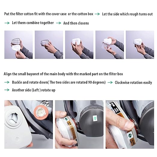 2 Pack 6200 Half Face Paint Respirator Mask with Filters, Active Carbon Gases Chemicals Respirator for Vapors, Dust,Formaldehyde, Sanding, Polishing, Spraying,Machine Polishing and other Work