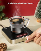 Maestri House Mug Warmer, Electric Coffee Cup Warmer for Desk with 3-Temp Settings,Auto Shut Off, Constant Temperature Heating for Beverage, Milk, Tea and Hot Chocolate at Home & Office (Gold)