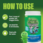 Green Gobbler Drain Clog Remover & Drain Cleaner Powder, 20+ Treatments, Maintenance Breaks Down Grease, Paper, Fat & Oil, Septic Safe