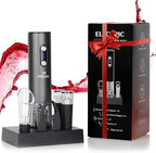 Electric Wine Opener Set – Rechargeable Wine Bottle Opener Kit with Foil Cutter, Vacuum Stoppers, and Wine Pourer – Best Wine Gift Set, Fancy Wine Opener for Wine Lovers and Parties