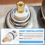 RP25513 Faucet Stem Assembly Compatible with Delta Two Handle Faucet Repair Kit with RP4993 Rubber Seat and Spring, Replacement Stems Cartridges for Delta Bathtub Shower Sink Bathroom Faucet, 2-PACK