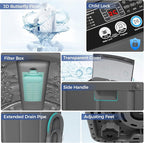 Nictemaw Portable Washing Machine 20Lbs Portable Washer with Drain Pump, 2.8 Cu.ft Compact Washer Machine with 10 Programs 8 Water Levels Compact Laundry Machine for Apartment, Home, Dorms, Rv