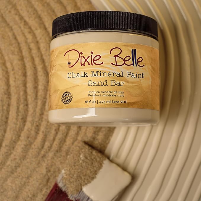 Dixie Belle Paint Company Chalk Finish Furniture Paint - Sand Bar (1 Gallon - 128oz) - Matte Neutral Tan Chic Chalk Mineral - DIY Furniture