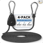 Fondwell 1/8" Rope Tie Downs Ratchet: 4 Pack of Grow Light Hangers Adjustable - Mini Ratchet Straps for Various Hanging and Strapping