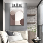 Aipsun 2 Lights Modern Black Vanity Light Up and Down Black Bathroom Lighting Fixtures LED Bathroom Wall Light Over Mirror 6000K