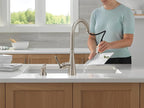 Delta Boyd Brushed Nickel Kitchen Faucet with Pull Down Sprayer and Soap Dispenser, Modern Single Hole Kitchen Sink Faucet, Single Handle, SpotShield Stainless 19893Z-SPSD-DST