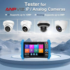 Anpviz CCTV Monitor Tester, 4 in 1 AHD/TVI/CVI/CVBS Coaxial Analog Video Tester, UTP/PTZ Cable Test for 1080P/3MP/4MP/5MP/8MP Analog Security Camera, VGA DC12V Output Camera