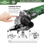 Cordless Angle Grinder, 20V 5 inch Electric Grinder Power Tools with 2 X 4.5Ah Battery, Adjustable Handle,Brushless Motor for Polishing, Grinding & Cutting