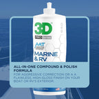 3D Marine & RV All-in-One Gel-Coat Compound & Polish – Removes Oxidation, Swirls, & P2000 Scratches, Deep Shine Wax Protection, No Fillers, 32oz