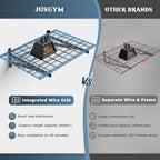 2 Pack Heavy Duty Garage Wall Shelving Set (2x3ft), Wall Mounted Garage Shelves 500lbs Capacity, 24"x72" Wall Shelf Storage Rack Floating Shelves, Black