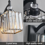 Crystal Vanity Lights - Black, 2 Light Modern Bathroom Vanity Light Fixtures Over Mirror