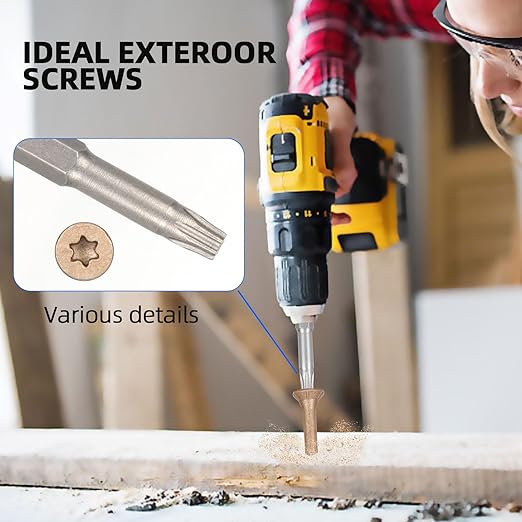 Deck Screws #10 x 5’’, T25 Star Torx Drive Flat Head Wood Screws, Brown, 5lb