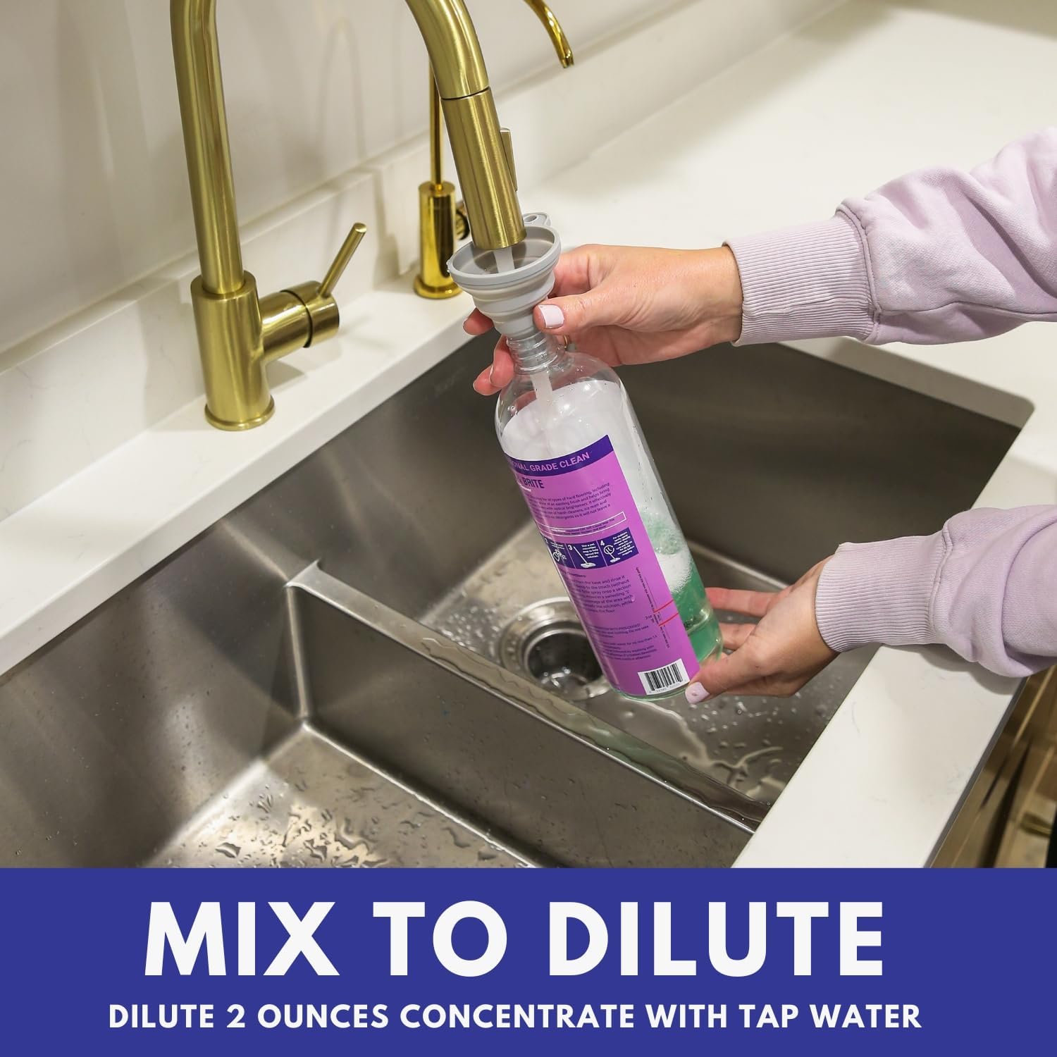 Don Aslett Clean & Brite Set (1 Quart Concentrate and 32 Oz Ready-To-Use Spray Bottle) Floor Cleaner | Restore Natural Shine of Hard Flooring Surface - Tile, Vinyl, Linoleum, Wood