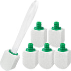 AUAUY 6 Pack Pumice Stone with Handle, Toilet Bowl Pumice Stone for Cleaning, Hard Water Toilet Ring Remover, 1 Handle + 6 Pumice Stones for Cleaning Toilets, Bathtubs, Grills, Kitchen Sink