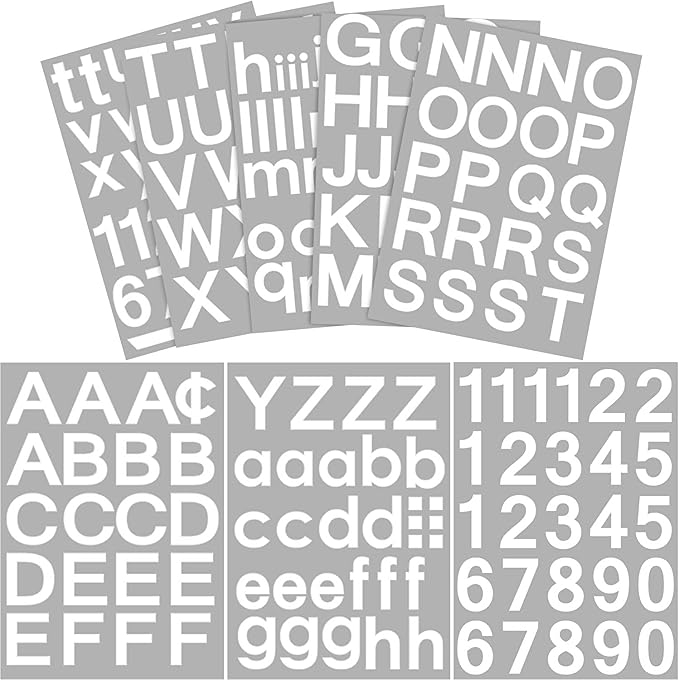 Outus 8 Sheets Vinyl Letter Stickers Self Adhesive Mailbox Numbers Alphabet Stickers Stick on Letters for Christmas Stockings Scrapbook Bulletin Board School Business(2 Inch,White)