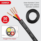 16 Gauge Wire 4 Conductor,16 AWG Electrical Wire Stranded PVC Cord Oxygen-Free Copper Cable,50FT 4 Core Pure Copper Flexible Cable Wire for LED Lamp Lighting Strips Automotive (50FT, 16AWG-4C)…