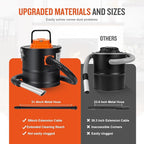 Ash Vacuum Cleaner -2.6 Gallon Fireplace Ash Vac with 800w Powerful Hose Non-Woven Dust Separator | Dry Stove Vacuum for Fireplaces Pellet Grill Wood Stove Fire Pits Orange