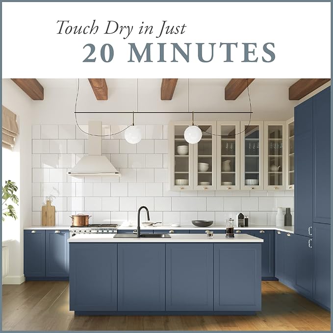 AMY HOWARD AT HOME Chalk-Based One Step Paint for Furniture, Cabinetry, Decor, Finish, and More | No Stripping, Sanding, or Priming | Medium Base | 32 Ounce | Lakai Blue