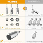 3 Pack 1/4" Hex Shank，Power Wing Nut Driver Set,Slot Wing nuts Drill Bit Socket Wrenches Tools Set, Drills Bits for Panel Nuts screws eye C hook bolt (3 Pack 3 Size （9mm,12mm,15mm）)