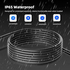 15 FT Outdoor Extension Cord Waterproof, Black, 3-Prong Power Cord, 16 AWG SJTW, 13A 1625W, Grounded, General Purpose Long Extension Cord for Lawn & Garden, ETL Listed