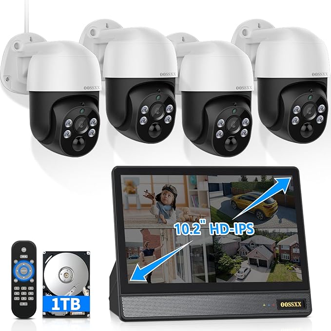All-in-One 4K PT PoE Outdoor Wired Security Camera System Home Wired Cameras Video Surveillance