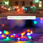 25 Foot C9 Light Strand | Green Wire 25 Sockets Intermediate E17 Base | 12" Spacing Outdoor/Indoor Use | Ideal Christmas Lighting | 1 Pack by GoodBulb