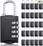 25 Pcs 4 Digit Combination Locks Combination Padlock Luggage Number Locks Outdoor Waterproof Resettable Padlock for Door Traveling School Gym Locker Suitcases Employee Hasp Storage