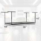 2-Pack 4 x 8 MonsterRax Overhead Garage Storage Rack, Ceiling Racks for Garage, Organization Shelving, Adjustable Hanging Shelf, Grey, 24"-45" Height Adjustment
