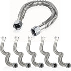 6-Pack GUOFIS Corrugated Flexible Stainless Steel Water Heater Connector,3/4" FIP x 3/4" FIP Hose for Water Heater/Water Softener(24-Inch)(HOSE040-6Pack)