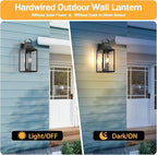 20" Extra Large Outdoor Wall Light, Black Exterior Lighting Fixtures with 3-Light, Waterproof Wall Mount Porch Lantern, Modern Outside Wall Sconce Garage Coach Light with Clear Glass, E12, 1 Pack