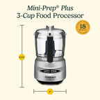 Cuisinart Mini-Prep Plus Food Processor, 24-Ounce Mini Food Processor to Chop Herbs, Vegetables, and Hard Cheese, 24-Ounce Work Bowl, Reversible Stainless Steel Blade, DLC-2ABC, Brushed Chrome