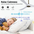 60" Gold and White Ceiling Fan with Remote Control, Bedroom Ceiling Fan without Lights for Indoor/Outdoor - Modern Design, Powerful Airflow, Silent Operation