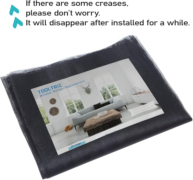 TOOLTRIZ Windows Screen and Screen Door Replacement, 48"x118" Durable Fiberglass Screen Mesh - Screen & Sliding Screen Door Repair for Patio & Window