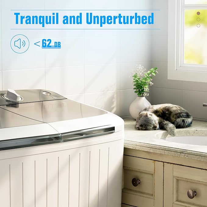 Superday Portable Washing Machine, 2 In 1 Mini Compact Twin Tub Washing Machine Laundry Compact Washer spinner Combo with 16lbs capacity, Portable Washer Dryer Combo for Home/Apartment/Dorms/RV(Grey)