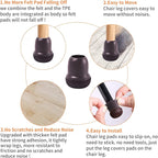 Ezprotekt 24 Pcs Extra Small Chair Leg Protectors with Felt, Silicone Felt Furniture Pads, Floor Protectors for Chair, Table Bar Stools Leg Protectors Caps Dark Brown (S Fit: 3/5" to 3/4", 15-19mm)